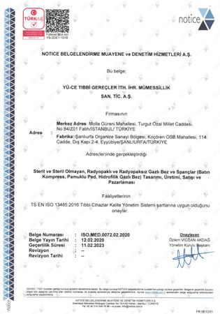 Yü-Ce Urfa EN ISO 13485